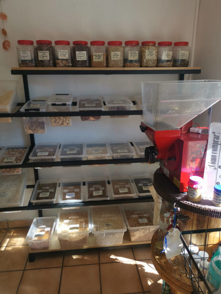 Legumes and grains in bulk store El Cantil