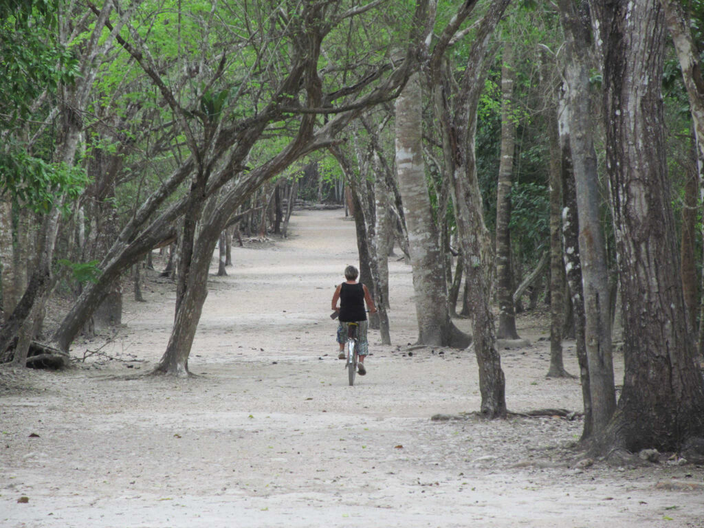 Cycling through the Coba Ruins in Mexico
