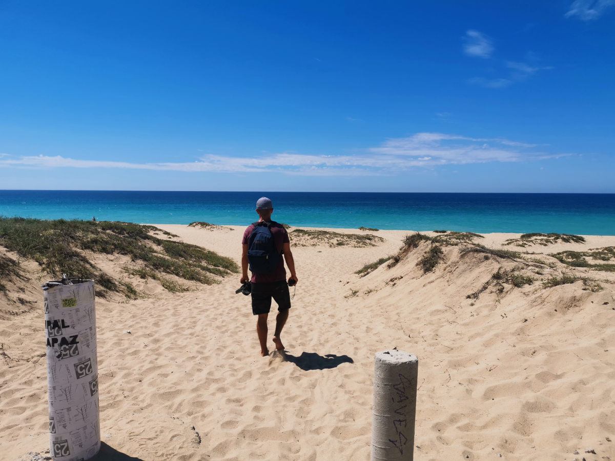 Arriving at the untouched beach of Todos Santos 