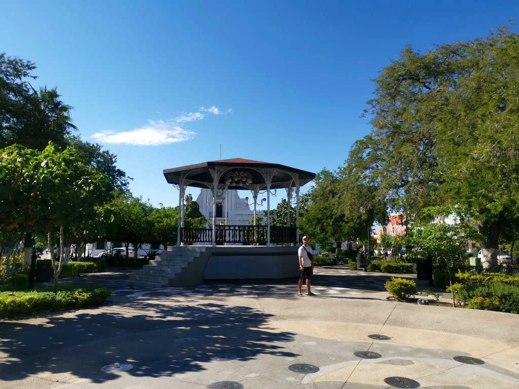Main square with Mexican band stand in the middle 