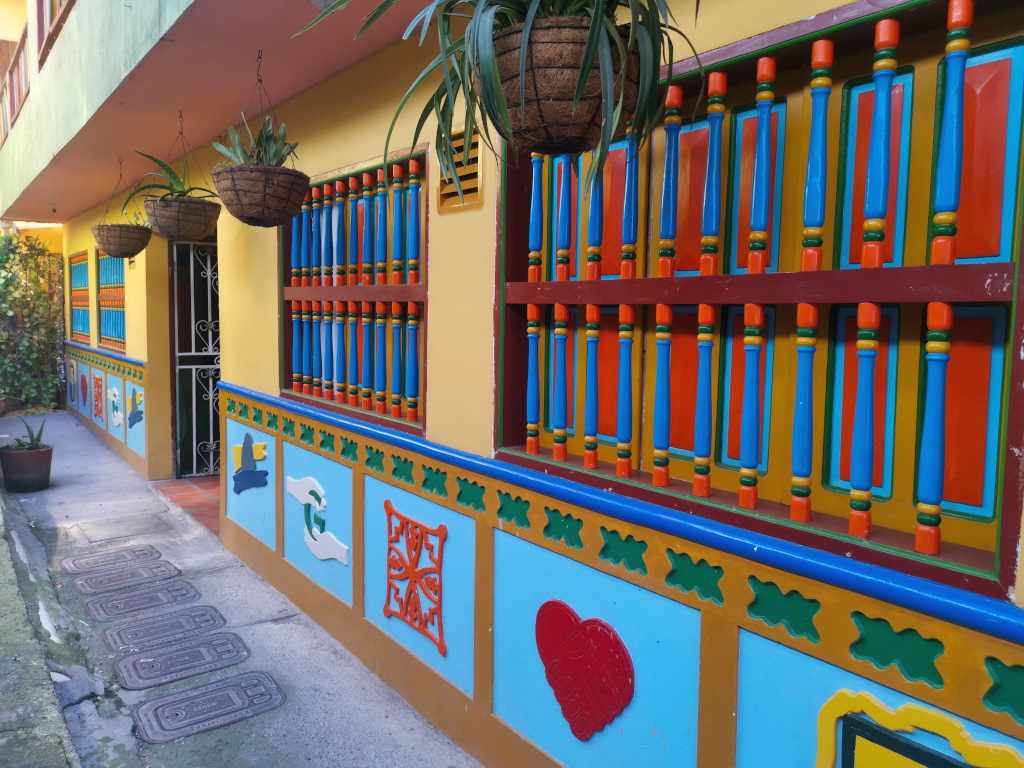 A colorful house from the outside