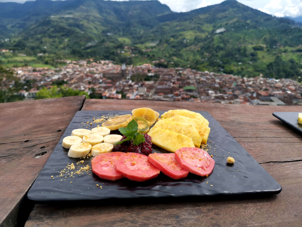 A platter of fruit from the Cristo Rey restaurant
